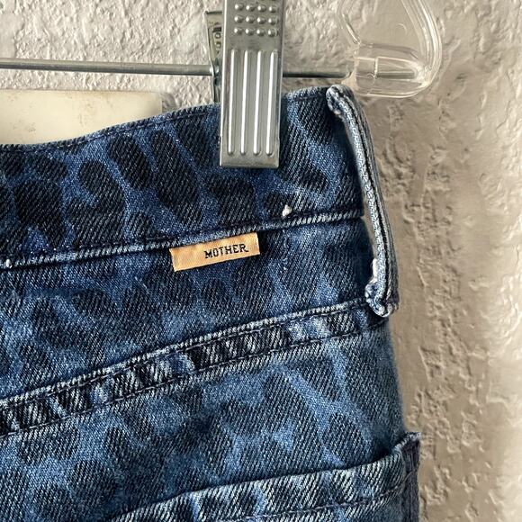 MOTHER Tomcat Ankle Jeans Sinister Animal Leopard Rigid Denim Size 26 - Picture 4 of 11